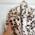 Exclusive Winter Long Belted Leopard Faux Fox Fur Coat Women Overcoats Ladies Stylish Street Fashion Fluffy Fox Fur Jacket