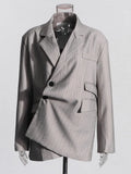 Temperament Two Piece Sets For Women Notched Collar Long Sleeve Spliced Button Blazer Straight Skirts Female New