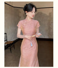 Olive Girl Green Romantic Qipao for Garden Wedding 2026 Fairycore Photoshoot Everyday Wear S-XXL XS-3XL Plus Size Romantic Garden Party Editorial Not Costume Qipao Cheongsam Chinese Dress Chinese Heritage Fashion Women