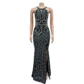 Women Sexy Backless Hot Drilling Process Party Club Night Maxi Dress Pearl Beading Rhinestone Birthday Evening Long Dress
