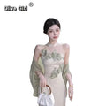Olive Girl Romantic Qipao for Ren Faire 2026 Garden Wedding Fairycore Photoshoot Everyday Wear S-XXL XS-3XL Plus Size Romantic Cottagecore Garden Party Editorial Not Costume Qipao Cheongsam Chinese Dress Chinese Heritage Fashion Women