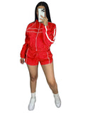 Women's Set Long Sleeve Jacket + Shorts Suit 2025 Summer Streetwear Active Slim Sporty Two 2 Piece Set Outfit Tracksuit