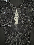New Fashion 2026 Spring Women's Mesh Splicing Bead Sequin Blazer Wide Legs Chiffon Pants Set Suit Outfit