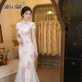 Olive Girl Pink Embroidered Qipao for Garden Wedding 2026 Fairycore Photoshoot Everyday Wear S-XXL XS-3XL Plus Size Embroidered Romantic Garden Party Editorial Not Costume Qipao Cheongsam Chinese Dress Chinese Heritage Fashion Women