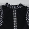 Sexy Dance Set Black Rhinestone Bikini Jacket Women Glitter Costume Nightclub Club Party Show Outfit  3 Piece Sets Outfits
