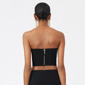 Women's Black 3D Corsage Crop Tube Top Fashion Hot Vacation Party Wear Versatile Stylish Performance Single Item Robes De Soirée
