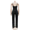 Women Club Outfits Spaghetti Strap Bodycon Jumpsuits Sparkly Rhinestone Romper Birthday Night Out One Piece Clubwear