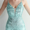 Women Strap Party Maxi Dress Sexy V Neck Evening Dress Celebrity Purple Sequin Dress Long Prom Formal Occasion  Dress