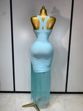 Women Sleeveless Sexy V-neck Tassel Bodycon Bandage Dress Celebrity Elegant Evening Party High Quality Club Birthday Dress