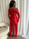 Sexy Christmas Dress Women Ruched Elegant Ribbon Irregular Full Sleeve Evening Skew Collar Skinny Peach Hip Bodycon