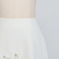 Solid Color Spliced Appliques Elegant A-line Skirt White Pink Mid-length For Women High Waist Skirt Female