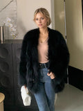 Beige Fluffy Faux Fur Jacket Women Long Sleeve Open Front Warm Cozy Coat Fall Winter Party Daily Streetwear Trendy Outerwear New