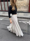 Solid Spliced Print Two Piece Set Female Turtleneck Long Sleeve Top French Commute Women's Skirt Sets Fashion New