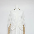 Chic Draped Maxi Dress Women Elegant Flutter Sleeve Turtleneck Patchwork Long Dresses 2026 Lady New Evening Party Gowns