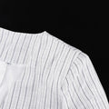 Striped Two Piece Set for Women V Neck Long Sleeve Spliced Button Coat High Waist Shorts Chic Sets Female