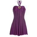 Metal Buckle Dress Women Sexy Elegant Sleeveless Halter Bandages Ribbon Stretch Chic Midnight Party Club Mini Bodycon