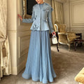 Elegant Blazer Pleated Skirt Sets Women Bow Single Breasted Back Lace Up Jacket Coats Mini Skirts Two Piece Set 2026 Lady