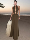 Elegant Backless Dress Women Y2K Patchwork Sparkle Bandage Irregular Sleeveless Sexy Beach Vacation Hottie Vestidos