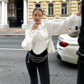Vintage Patchwork Fish Bone Tunic Blouse for Women O Neck Puff Sleeve Spliced Zipper High End Shirts Female Autumn