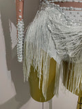 Women Sparkly Rhinestone Sequin Tassel Stretch Bodysuits 2025 New Arrival Birthday Party Nightclub Dj Stage Performance Costume