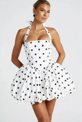 Elegant Red Backless Corset Halter Mini Dress Women Puff Hem Short Dresses Summer Evening Party Birthday Wedding Guest Cocktail