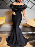 Winter Women Slash Neck Sleeveless Ruffles Empire Dress Sexy Evening Party Night Mermaid Maxi Long Bandage Dresses