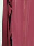 Luxurious Blue Diagonal Collar Sheer Mesh Maxi Dress for Women Off One Shoulder Cape Sleeves Ruched Waist for Dinner Party