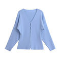 V Neck Women Knit Two Piece Set Single Button Knit Cardigan High Waist Bodycon Mini Skirt Slim Figure Flattering Fit Fashion