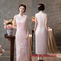 New Chinese Style Pink Embroidered Qipao Women's Improved Young High-end Engagement Dress Daily Women Qipao Dress