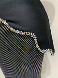 High Quality Black Design Sleeveless Rhinestone Top Hot Diamond Skirt Suit Evening Party Dress Nightclub Luxury Birthday Gown