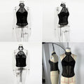 White Lace Camisole Women's Summer Sexy See-through Lace Patchwork Bodycon Tank Top Elegant Backless New Women's Tops