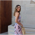 Women's Chic Printed Mesh Maxi Dress Bodycon Long Sexy Beach Swim Party Dresses New Holiday Vacation Cover Up Casual Outfit