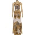 Sexy Fashion Long Dress Woman Leopard Print Lace-Up Halter Backless Sleeveless Shape Waist Ruffles Elegant Vestidos