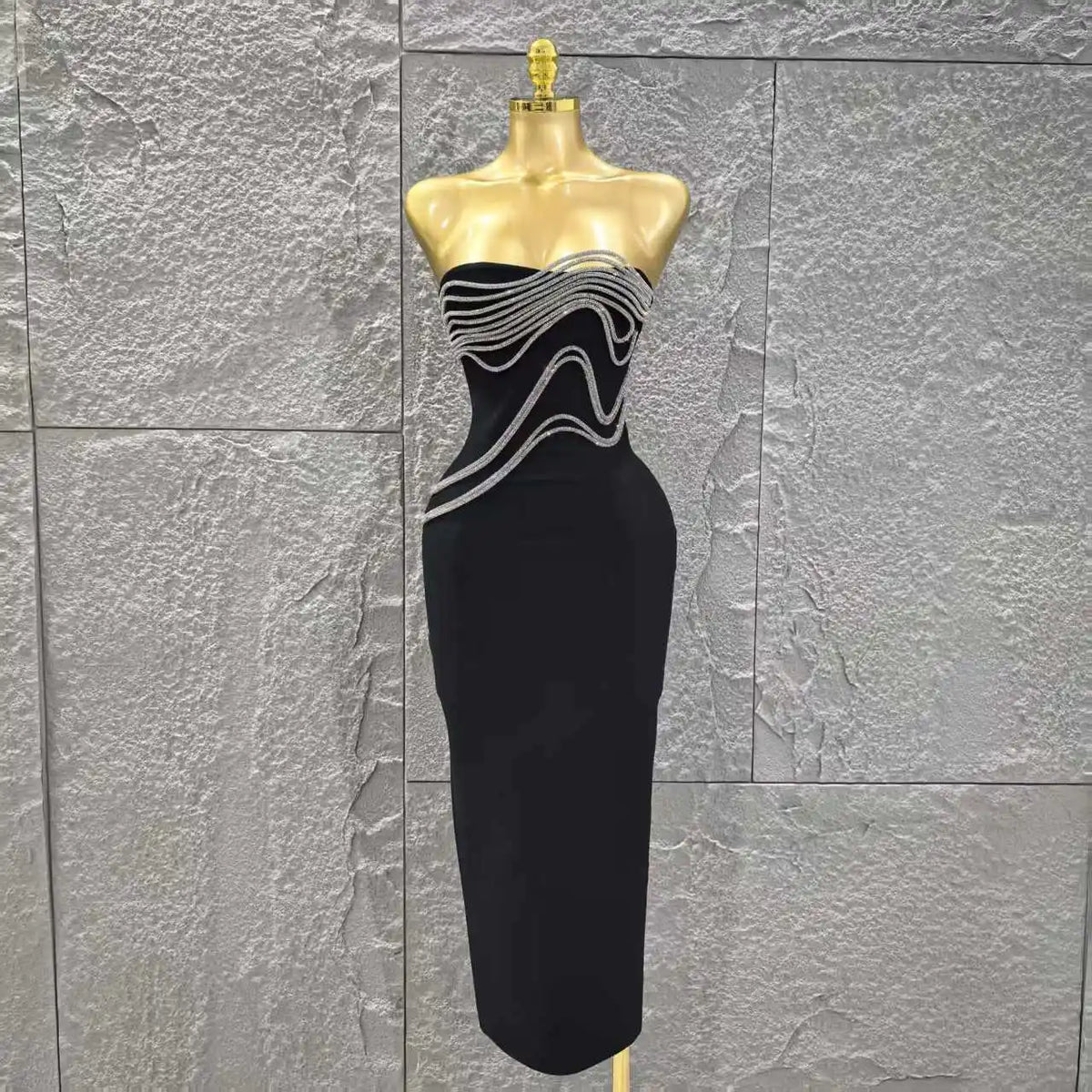 Women Sexy Strapless Shinning Sequins Bodycon Long Bandage Dress Celebrate Evening Party Cocktail Outfit Vestido