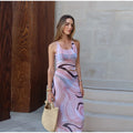 Women's Chic Printed Mesh Maxi Dress Bodycon Long Sexy Beach Swim Party Dresses New Holiday Vacation Cover Up Casual Outfit