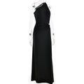 Brown One Shoulder Backless Long Dress Sexy Women's Draped Casual Maxi Dresses Summer Evening Party Wedding Guest Cocktail Black