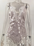 Sexy White Backless Sequin Summer Dress Women Maxi Slip Beach Birthday Dress Woman Elegant Party Evening Long Dresses Vestidos