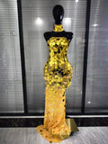 Women Luxury Sequins Strapless Crystal Bodycon Evening Party Dress Celebrity Gala Gown Birthday Club Long Floor Dress