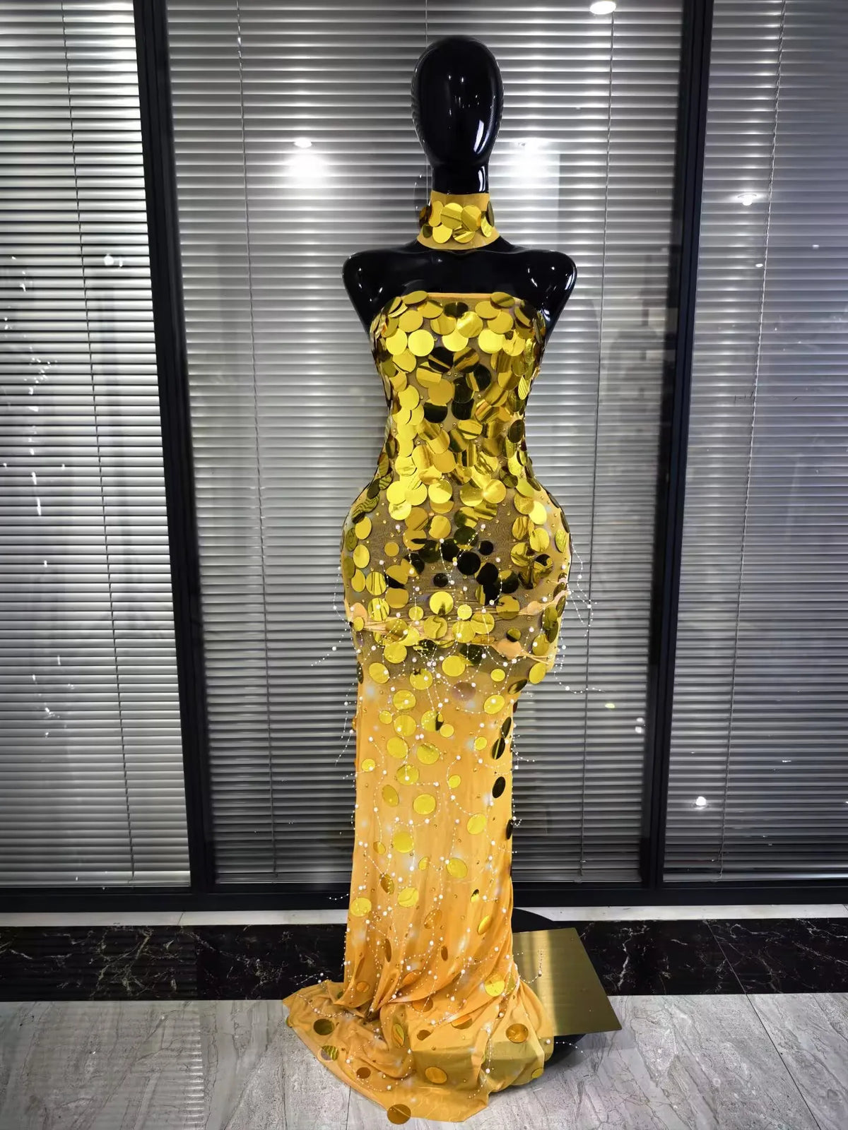 Women Luxury Sequins Strapless Crystal Bodycon Evening Party Dress Celebrity Gala Gown Birthday Club Long Floor Dress