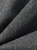 Gray Minimalist Woolen Coat for Women Stand Collar Long Sleeve Pathowrk Single Breasted Loose Casual Jacket Female