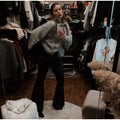 Women's Chic Sequin Knitted Cardigan Solid Stand Neck Double Zipper Sweater Oversized Knitwear Winter Female Elegant Cardigans