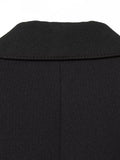 Black Loose Spliced Buttons Chic Jackets for Women Lapel Long Sleeve Commute Basics Jacket Female Summer Fashion