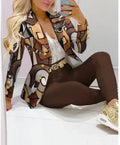 Elegant INS Paisley Butterfly Blazer Suit and Pants Two 2 Piece Set  Women 2022 Autumn Winter Street Outfit Tracksuit