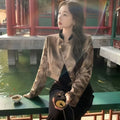 Olive Girl Dramatic Jacquard Set for Garden Wedding 2026 Fairycore Photoshoot Everyday Wear Jacquard S-XL XS-3XL Plus Size Dramatic Silhouette Romantic Garden Party Editorial Not Costume Jacquard Set Chinese Set Chinese Heritage Fashion Women