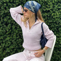 Women Half Zip Mock Neck Cropped Pullover Sweater Cable Knit Textured Waist-Cinching Street Y2K Autumn Winter Knitted Top