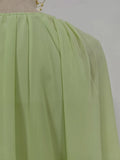 Solid Minimalist Mini Dresses For Women Round Neck Long Sleeve High Waist Elegant Dress Female Fashion New Style