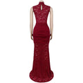 Sexy Women Lace Hollow Out Sleeveless Ruched High Split Maxi Long Dress 2026 Party Trendy Birthday Vacation Party Dresses