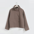 Stand Collar Women's Outerwear Single Breasted Long Sleeve Coat Solid Loose Woolen Coat Daily Commuter Wear Fall Collection 2026