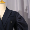 Autumn Long Oversized Elegant Draped Patchwork Trench Coat For Women Double Breasted Luxury Designer Overcoat Runway Fashion