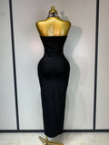 High Quality Strapless Beading With Necklace Bandage Dress  Celebrity Elegant  Evening Party Fancy Club Birthday Dresses